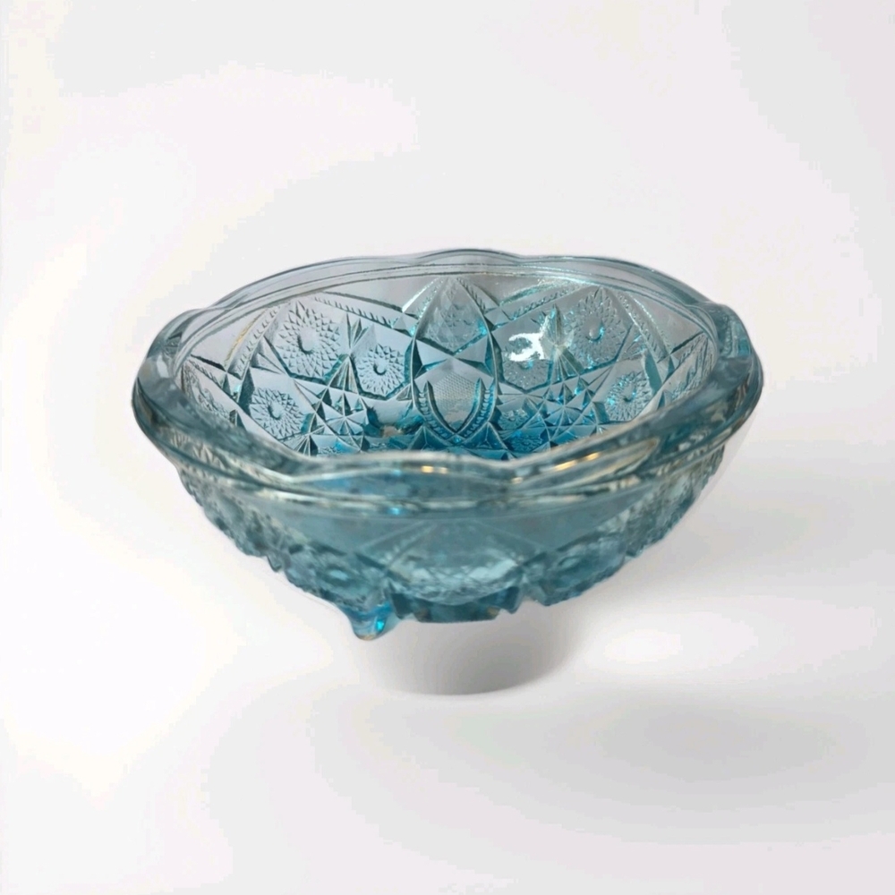 Blue Decorative Pressed Glass Bowl - Brand Unspecified